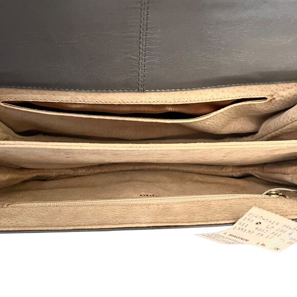 NWT Vintage Rodo Gray Leather Accordion Shoulder Bag - Deadstock Italian Purse - Picture 5 of 10